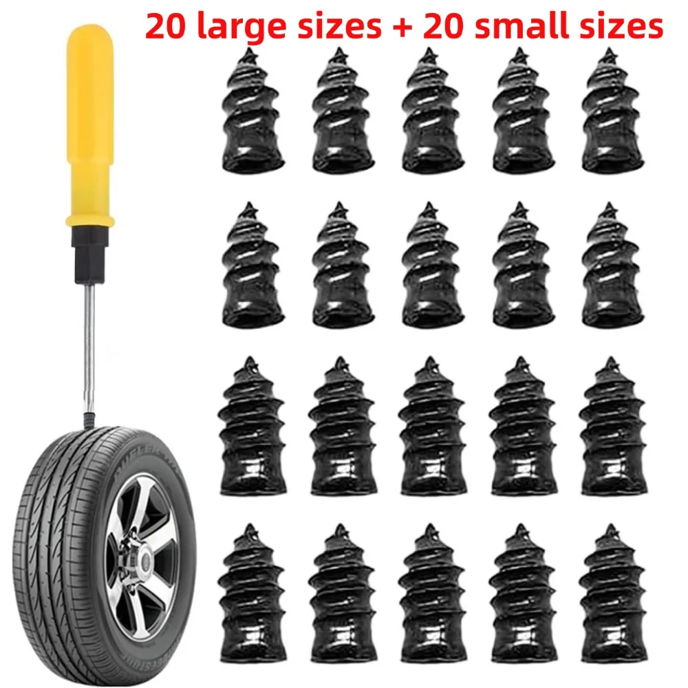 40Pcs Vacuum Tire Puncture Repair Kit with Screwdriver Self-Service Plug & Patch Tire Repair Tools for Car Truck Motorcycle Bike
40Pcs Vacuum Tire Puncture Repair Kit with Screwdriver Self-Service Plug & Patch Tire Repair Tools for Car Truck Motorcycle Bike