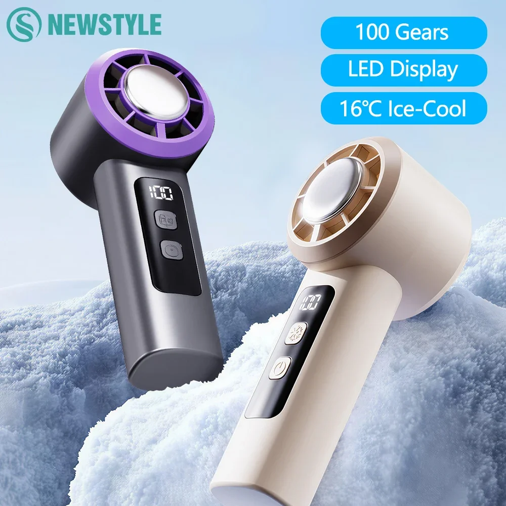 Портативный мини-вентилятор с турбиной и функцией ледяного компресса, 100 скоростей, бесступенчатая регулировка, LED-дисплей, портативный охлаждающий вентилятор
Портативный мини-вентилятор с турбиной и функцией ледяного компресса, 100 скоростей, бесступенчатая регулировка, LED-дисплей, портативный охлаждающий вентилятор