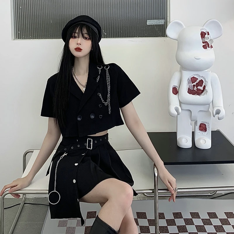 Japanese Sweet Mini Skirt Two Piece Set Women Korean Fashion Short Sleeve Suit Top High Waist Irregular Chic Pleated Skirt New
Japanese Sweet Mini Skirt Two Piece Set Women Korean Fashion Short Sleeve Suit Top High Waist Irregular Chic Pleated Skirt New