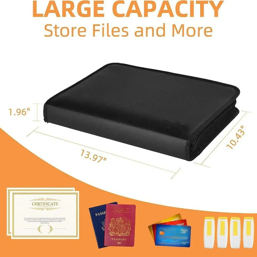 Fireproof Expanding File Folder Waterproof Zipper Closure Document Bag with Labels Portable Space Saving A4 Files Briefcase
Fireproof Expanding File Folder Waterproof Zipper Closure Document Bag with Labels Portable Space Saving A4 Files Briefcase