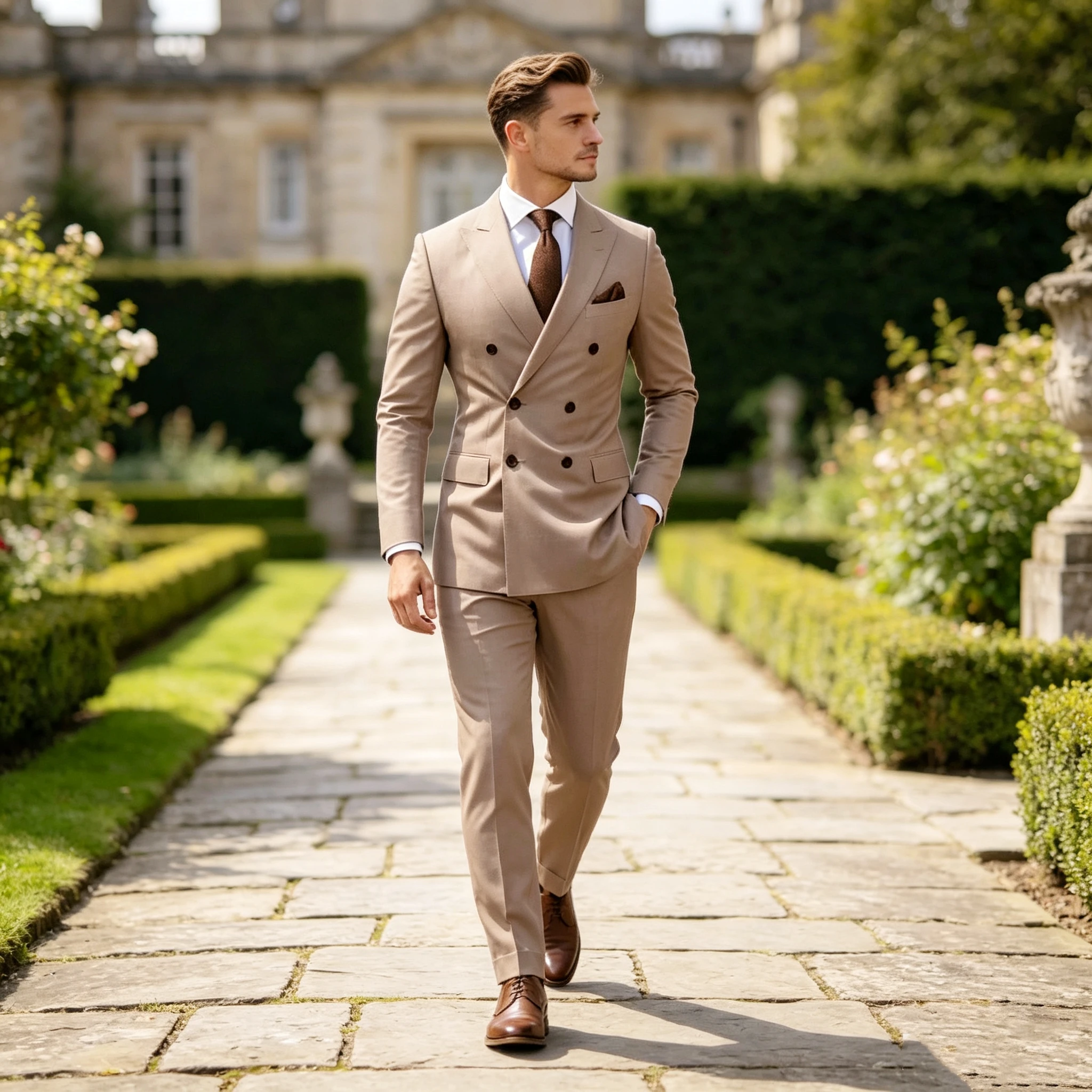 Elegant Beige Men's Suits 2 Piece Set Peak Lapel Double Breasted Blazer Pants Business/Wedding Tuxedos Male Prom Party Men Suits
Elegant Beige Men's Suits 2 Piece Set Peak Lapel Double Breasted Blazer Pants Business/Wedding Tuxedos Male Prom Party Men Suits