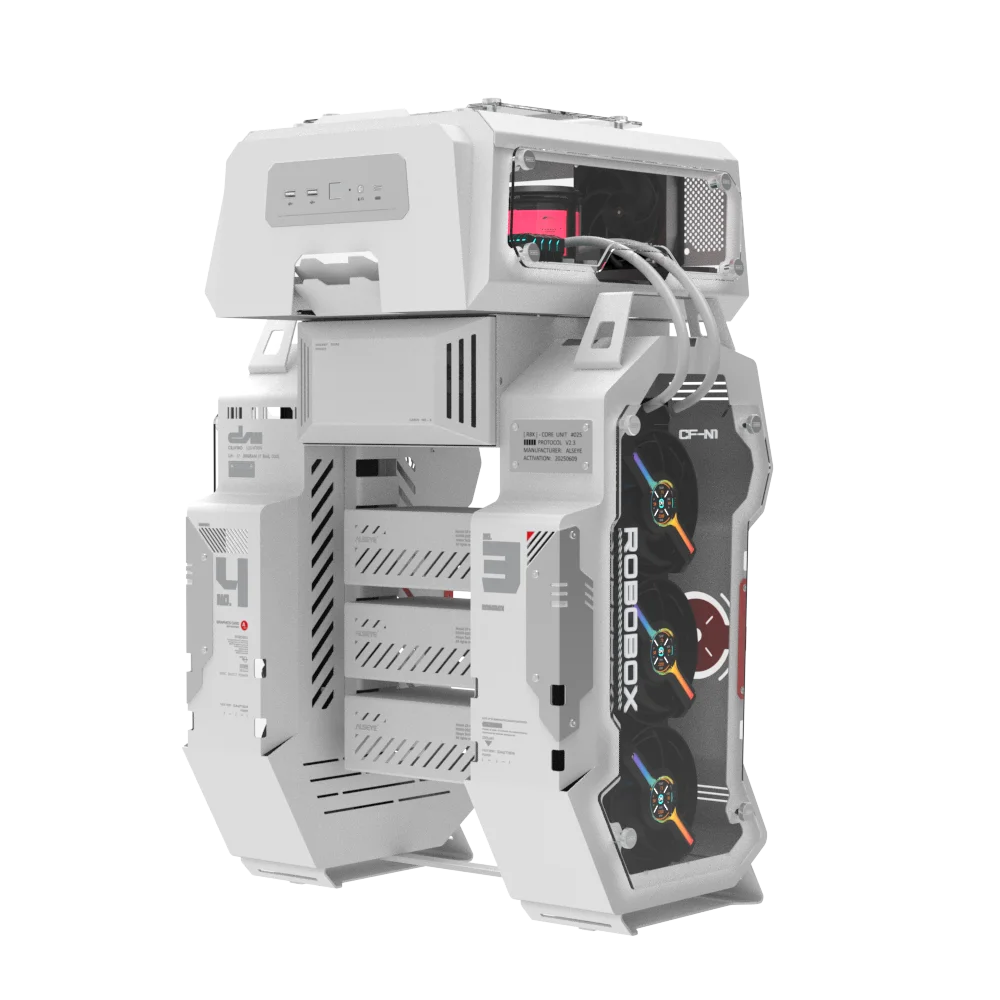 Корпус компьютера ALSEYE ROBOBOX футуристическая модульная панель с поддержкой водяного охлаждения на 360° и совместима с M-ATX/ITX.
Корпус компьютера ALSEYE ROBOBOX футуристическая модульная панель с поддержкой водяного охлаждения на 360° и совместима с M-ATX/ITX.