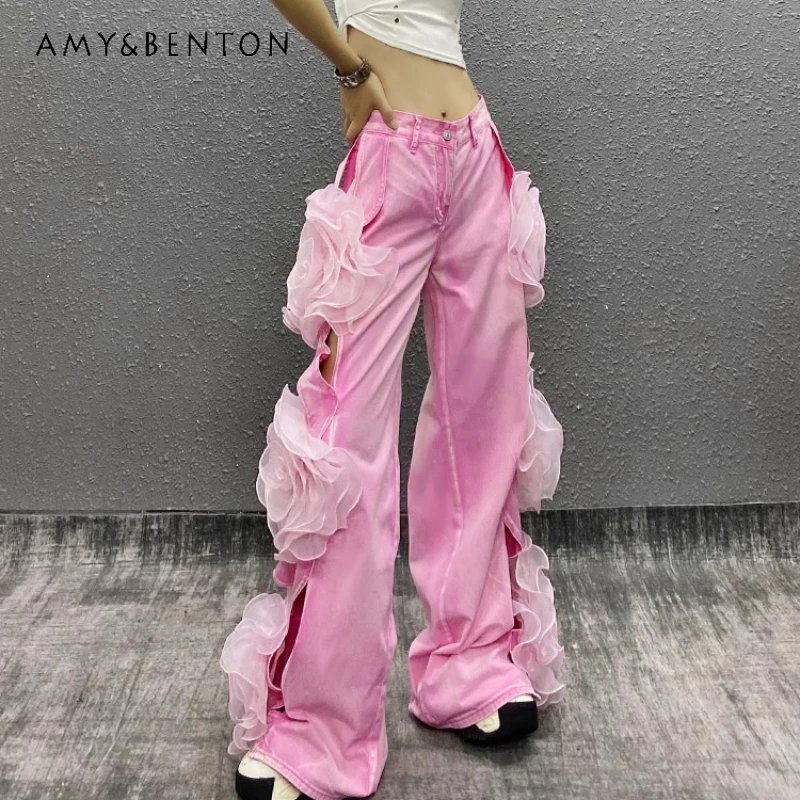 Original Flower Design Hollow Women's Casual Jeans Summer New High Waist Loose Thin Versatile Straight Wide-leg Pants Ladies
Original Flower Design Hollow Women's Casual Jeans Summer New High Waist Loose Thin Versatile Straight Wide-leg Pants Ladies