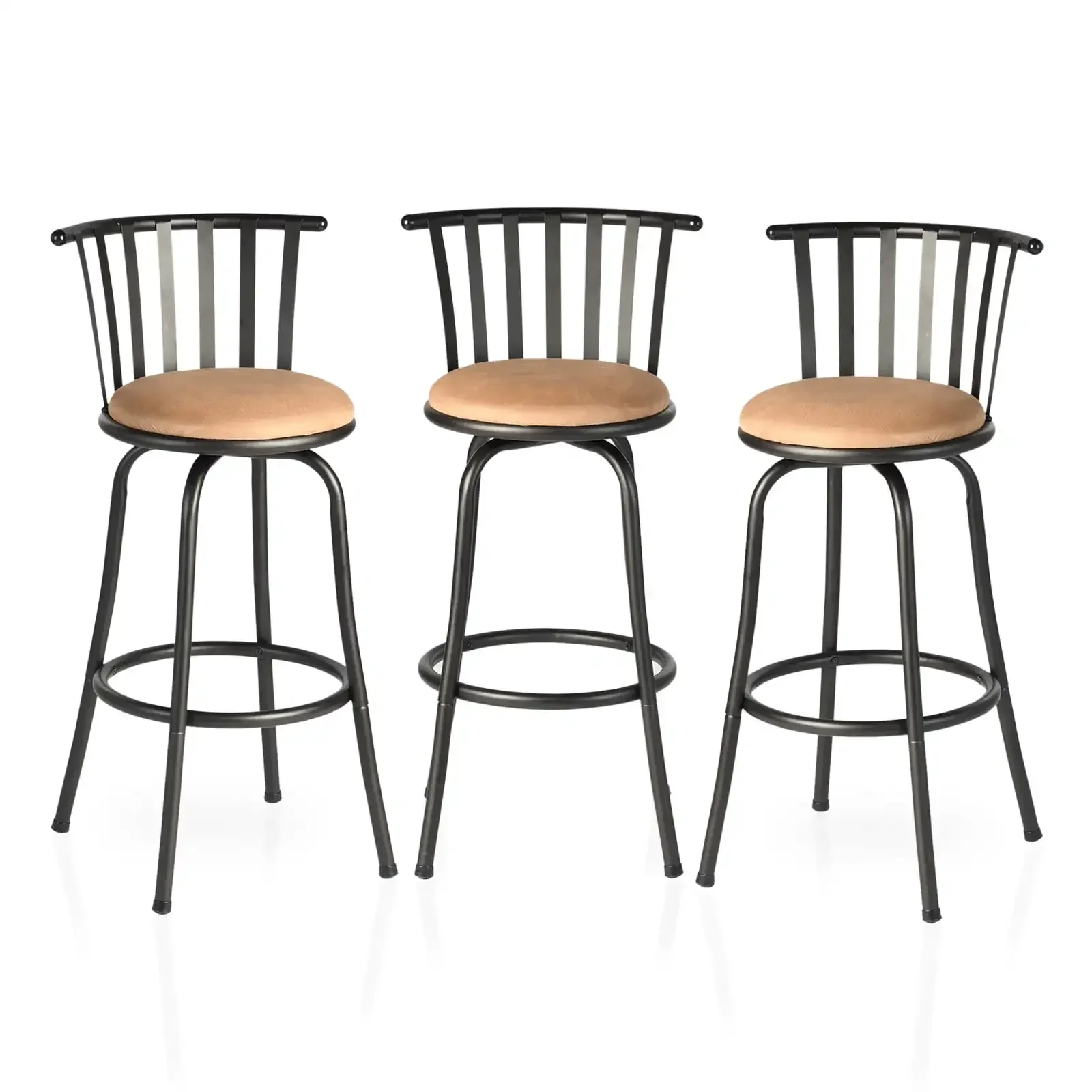 Swivel Bar Stools Set of 3, 29 inch Bar Height Modern BarStool for Home Kitchen Island, Brown
Swivel Bar Stools Set of 3, 29 inch Bar Height Modern BarStool for Home Kitchen Island, Brown