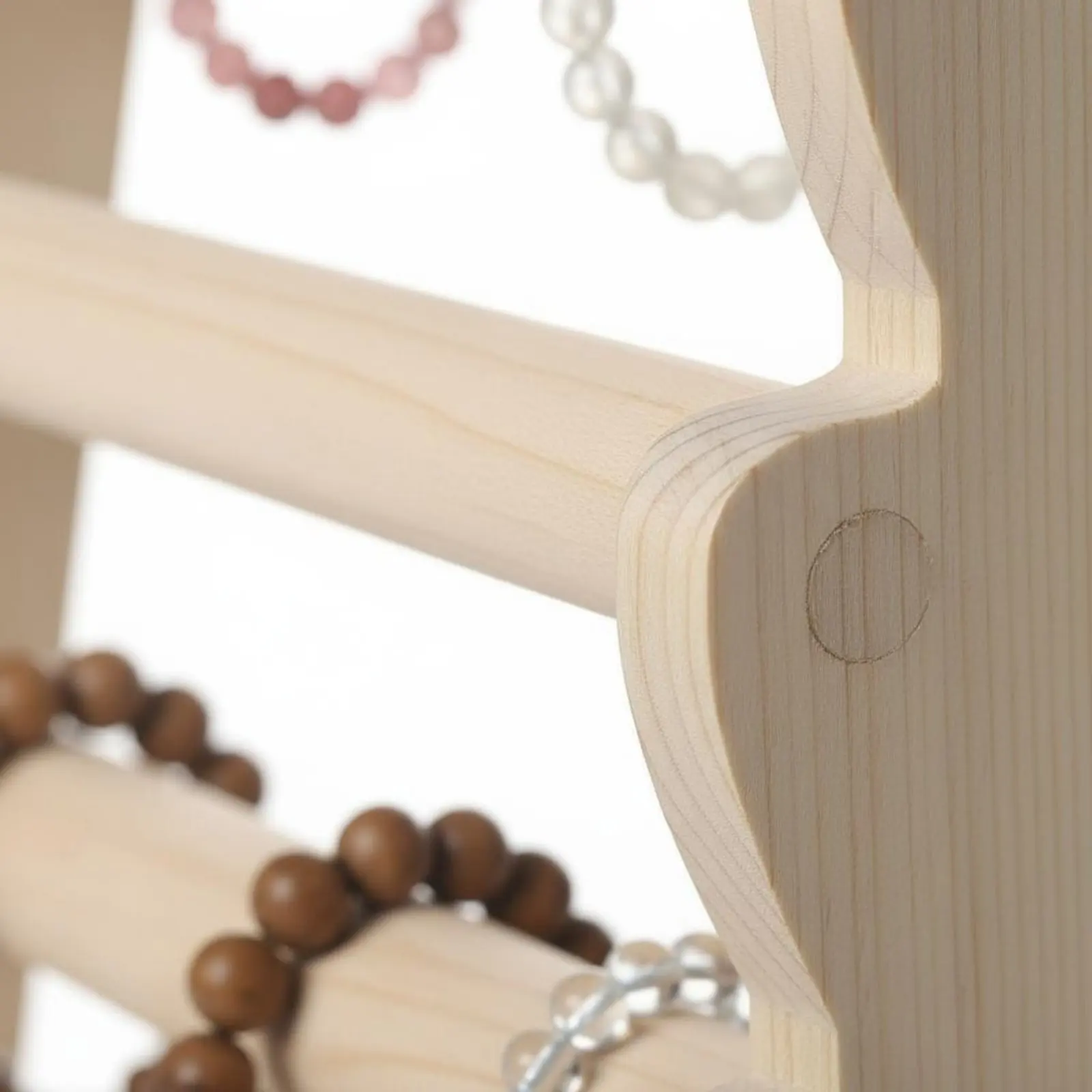 Hardwood Wood Bracelet Organizer Large Capacity 5-Tier Jewelry Rack Bangle Display Holder Easy Assembly for Dresser Top
Hardwood Wood Bracelet Organizer Large Capacity 5-Tier Jewelry Rack Bangle Display Holder Easy Assembly for Dresser Top