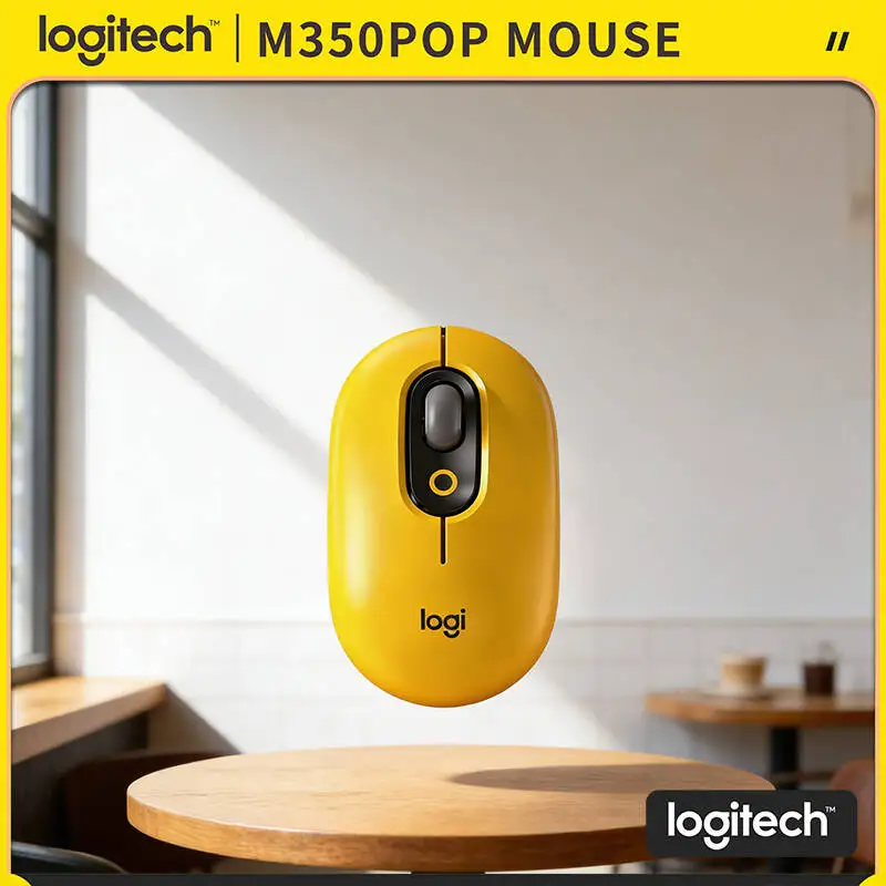 Logitech M350 POP Pebble Wireless Mouse - 18-Month Battery, 77g Lightweight, Dual Connectivity, Silent Click