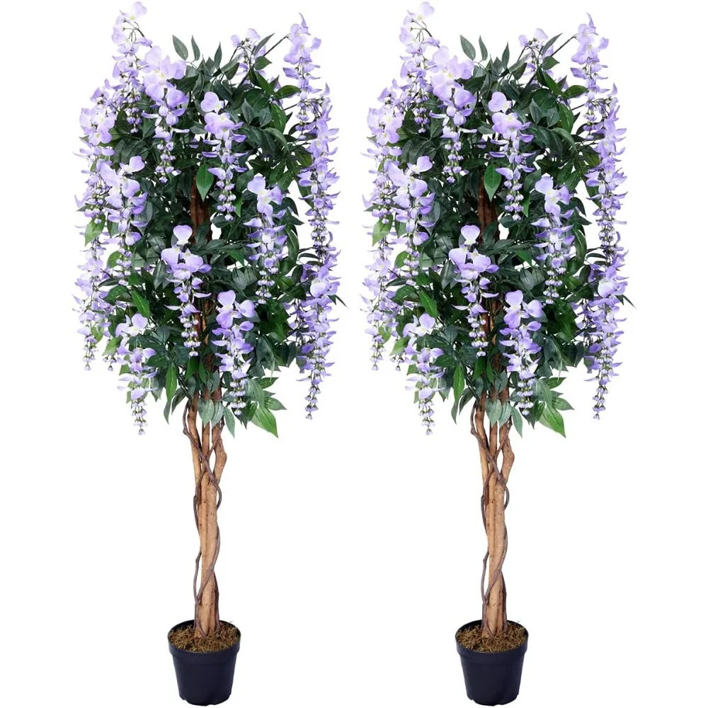 2-piece Set of Gorgeous 5 'purple Silk Wisteria Tree Artificial Plants with Seedling Pots, Truly Touching Technology
2-piece Set of Gorgeous 5 'purple Silk Wisteria Tree Artificial Plants with Seedling Pots, Truly Touching Technology