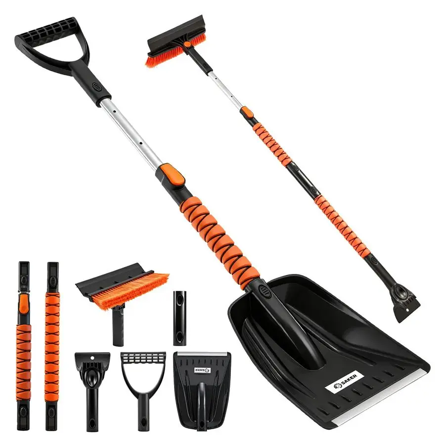 Upgraded 56 Car Snow Brush and Ice Scraper,6in1 Aluminum Snow Shovel Snow Broom with Foam Grip 180 Pivoting Brush Head,Durable S
Upgraded 56 Car Snow Brush and Ice Scraper,6in1 Aluminum Snow Shovel Snow Broom with Foam Grip 180 Pivoting Brush Head,Durable S