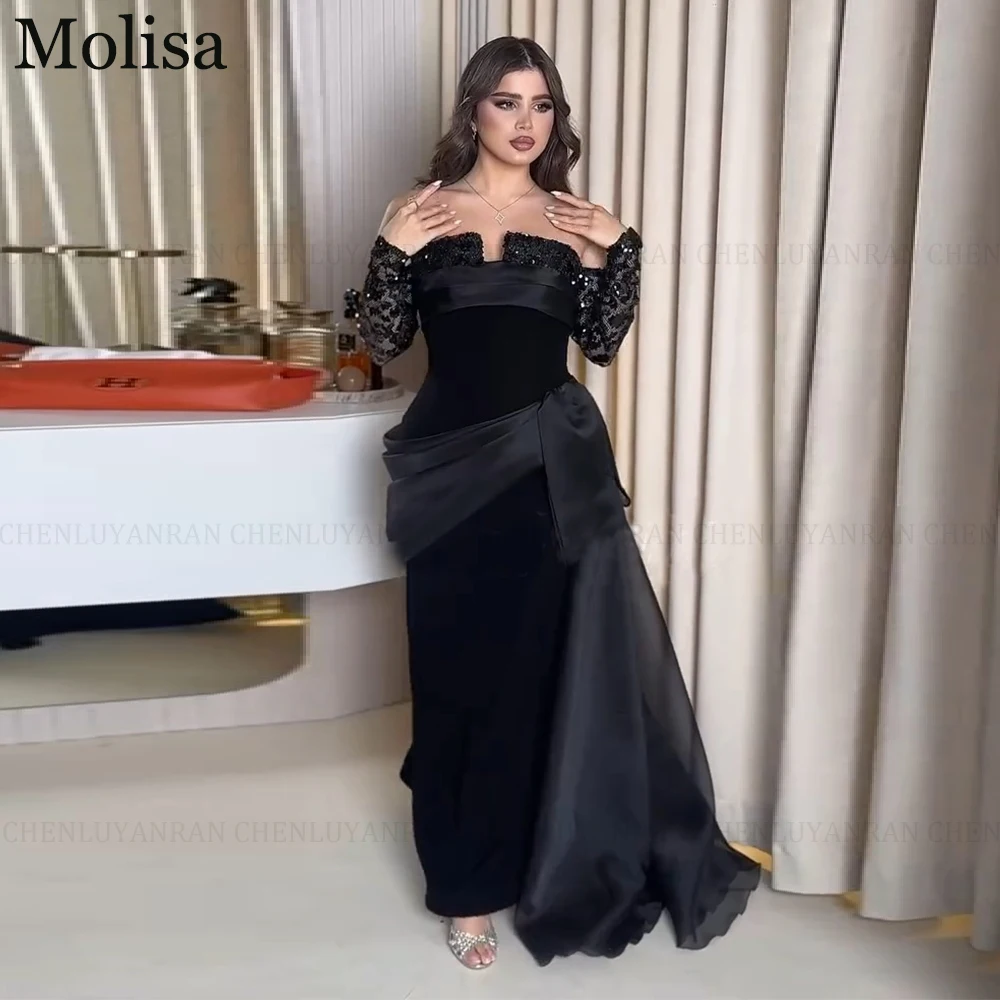MOLISA Black Elegant Formal Occasion Dresses Customized Mermaid Spaghetti Strap Prom Party Evening Gowns Sequins فساتين الحفلات
MOLISA Black Elegant Formal Occasion Dresses Customized Mermaid Spaghetti Strap Prom Party Evening Gowns Sequins فساتين الحفلات