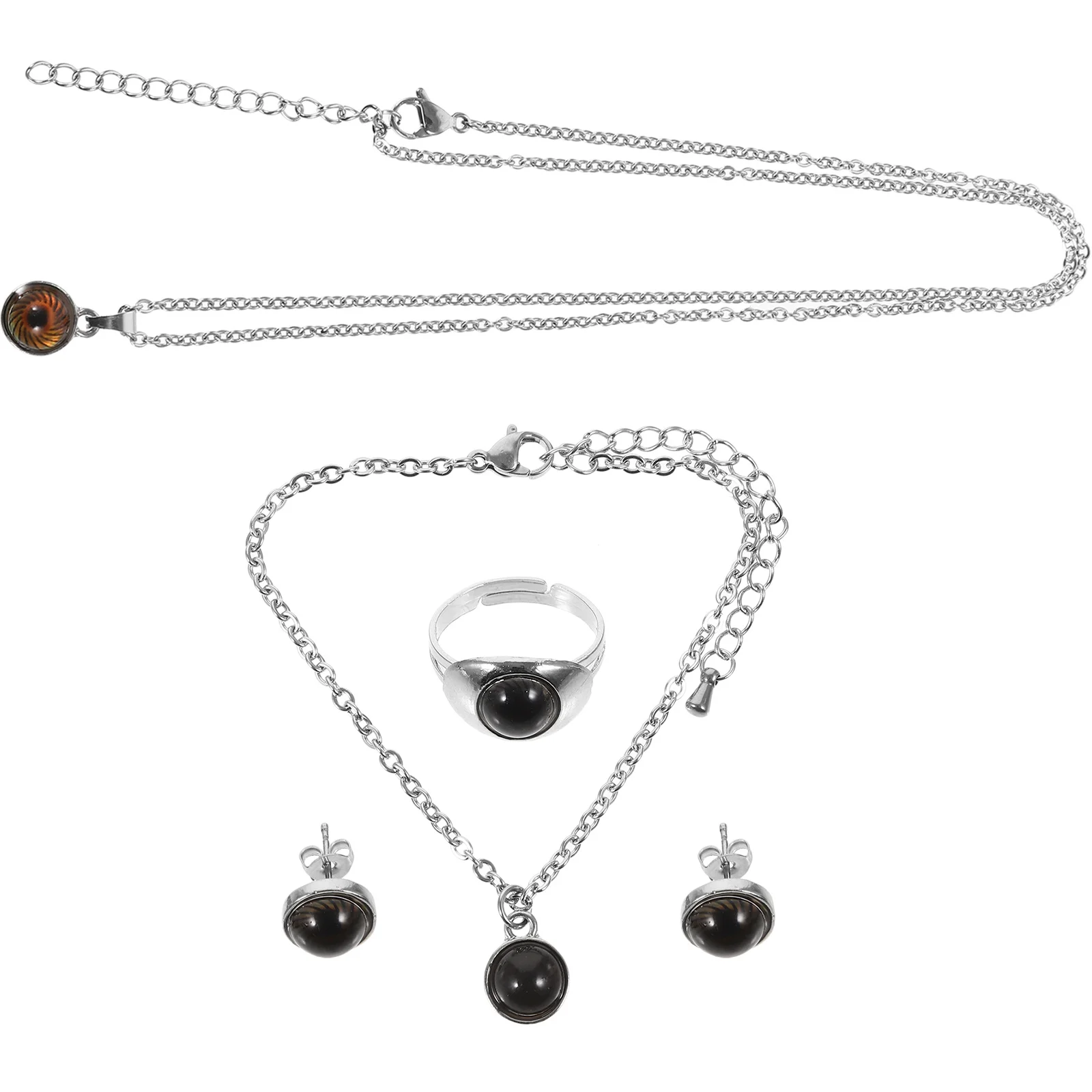 1 set 1 Set Color Changing Jewelry Set For Women , Temperature Sensitive Mood Ring Necklace Bracelet Earrings, Fashionable
1 set 1 Set Color Changing Jewelry Set For Women , Temperature Sensitive Mood Ring Necklace Bracelet Earrings, Fashionable