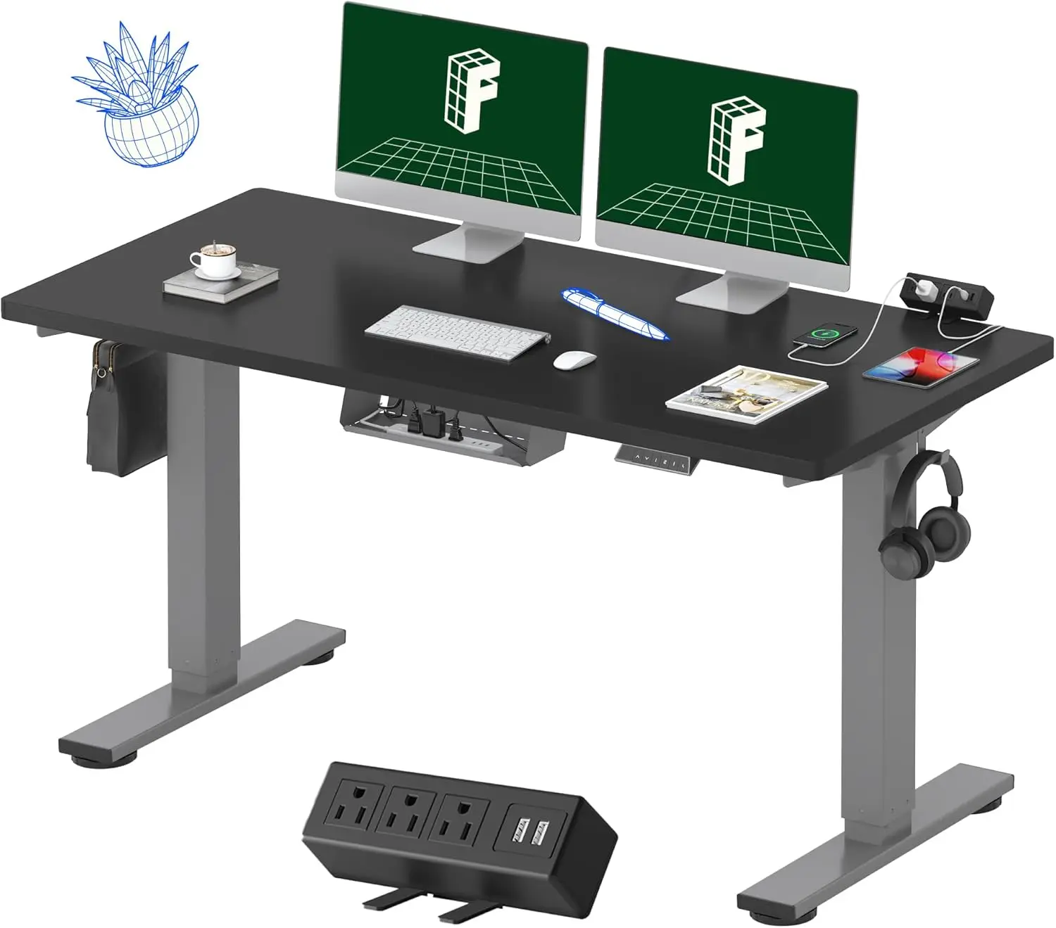 Whole-Piece Standing Desk with Clamp Power Strip, 55 x 28 Electric Stand Up Height Adjustable Desk with Cable Management (Gray F
Whole-Piece Standing Desk with Clamp Power Strip, 55 x 28 Electric Stand Up Height Adjustable Desk with Cable Management (Gray F