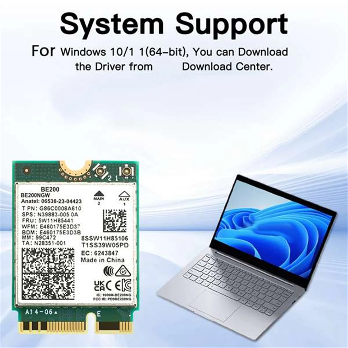 Hot Sale WIFI 7 BE200 BE200NGW WiFi Card BT 5.4 802.11AX Tri-Band M.2 NGFF Wireless Network Adapter for Win10/11
Hot Sale WIFI 7 BE200 BE200NGW WiFi Card BT 5.4 802.11AX Tri-Band M.2 NGFF Wireless Network Adapter for Win10/11