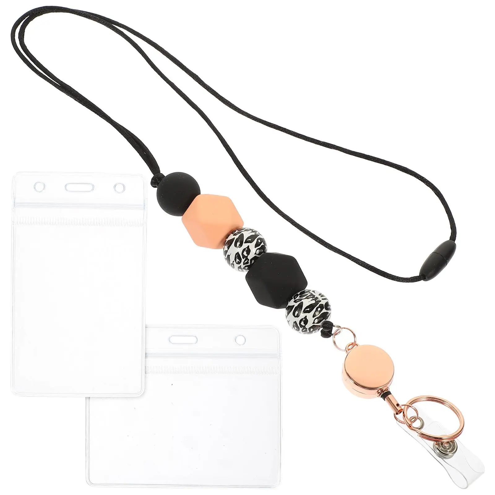 Silicone Zinc Alloy ID Badge Holder Lanyard Card Sleeve Translucent Beads Lightweight Protects Various Cards Keys Work
Silicone Zinc Alloy ID Badge Holder Lanyard Card Sleeve Translucent Beads Lightweight Protects Various Cards Keys Work