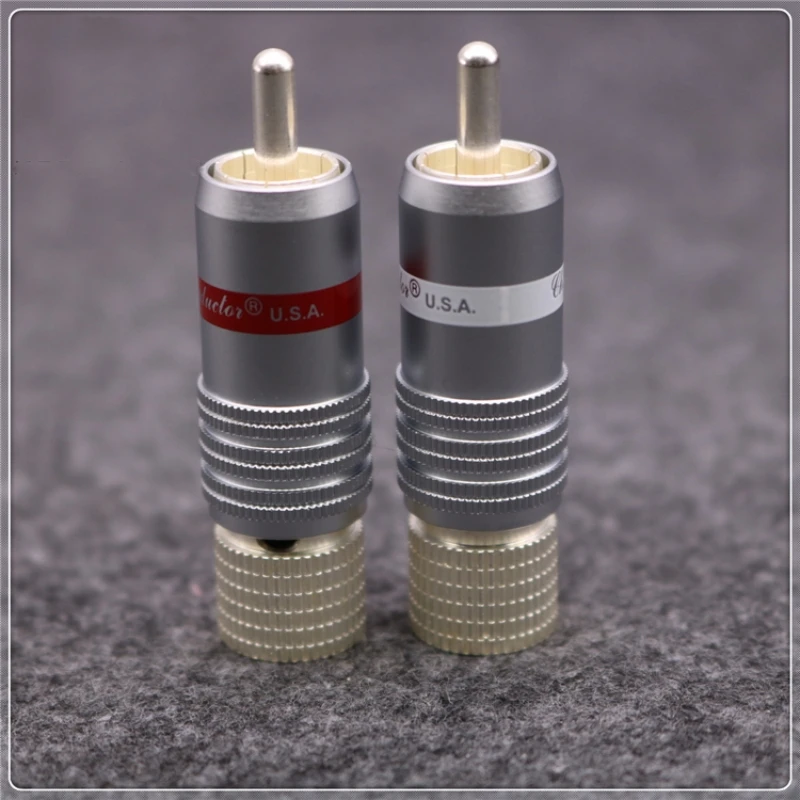 Hi-End HIFI DIY Silver Plated Male Audio RCA plug Plugs Connector Jack for 8mm max Audio Cable Cord
Hi-End HIFI DIY Silver Plated Male Audio RCA plug Plugs Connector Jack for 8mm max Audio Cable Cord