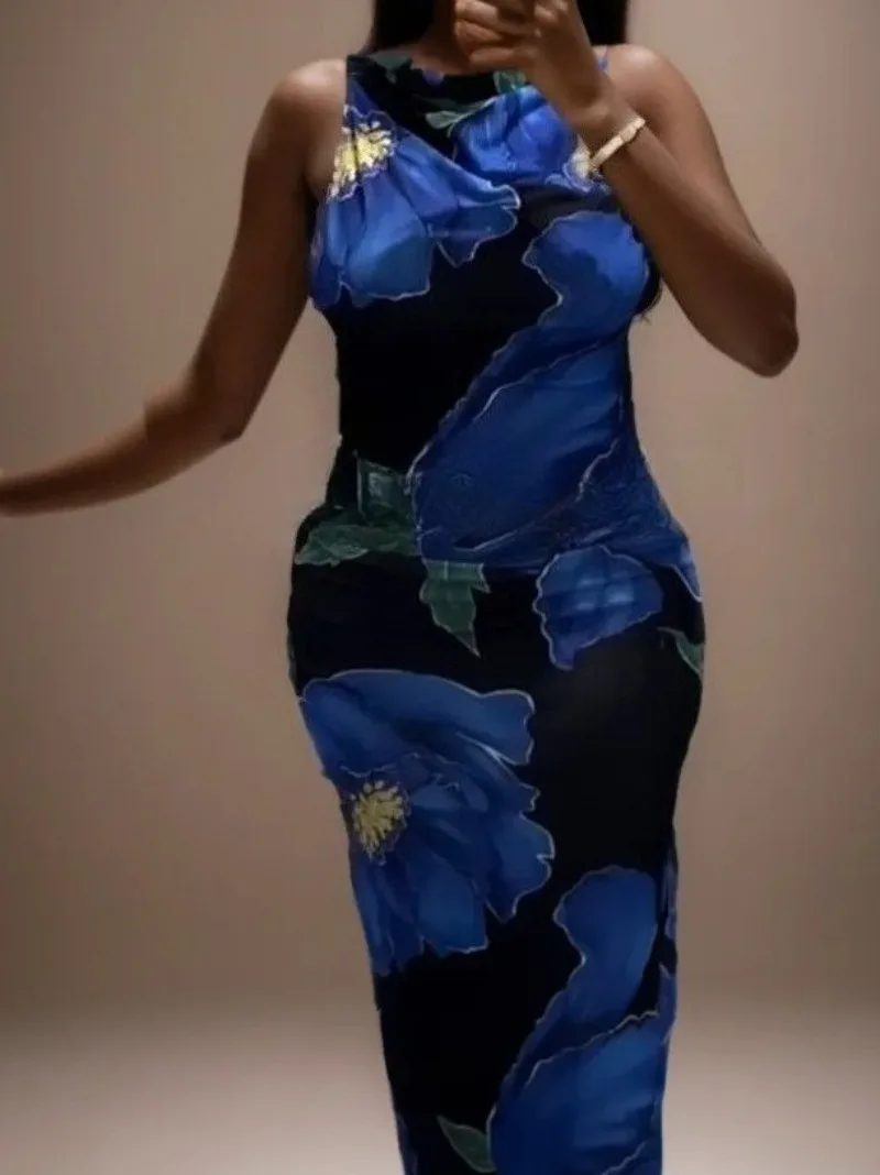 Women Sexy Backless Dress Fashion Blue Print Long Dresses 2025 Summer New Women Hanging Neck Slim-fit Printed Draping Dress
Women Sexy Backless Dress Fashion Blue Print Long Dresses 2025 Summer New Women Hanging Neck Slim-fit Printed Draping Dress