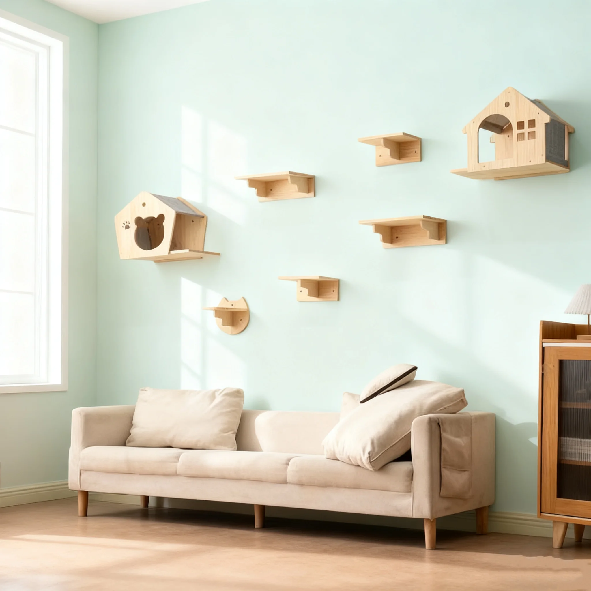 Когтеточка для скалолазания. Гамак. Настенные ступеньки. Для сна, игр и отдыха. Настенная мебель для кошек.
Когтеточка для скалолазания. Гамак. Настенные ступеньки. Для сна, игр и отдыха. Настенная мебель для кошек.