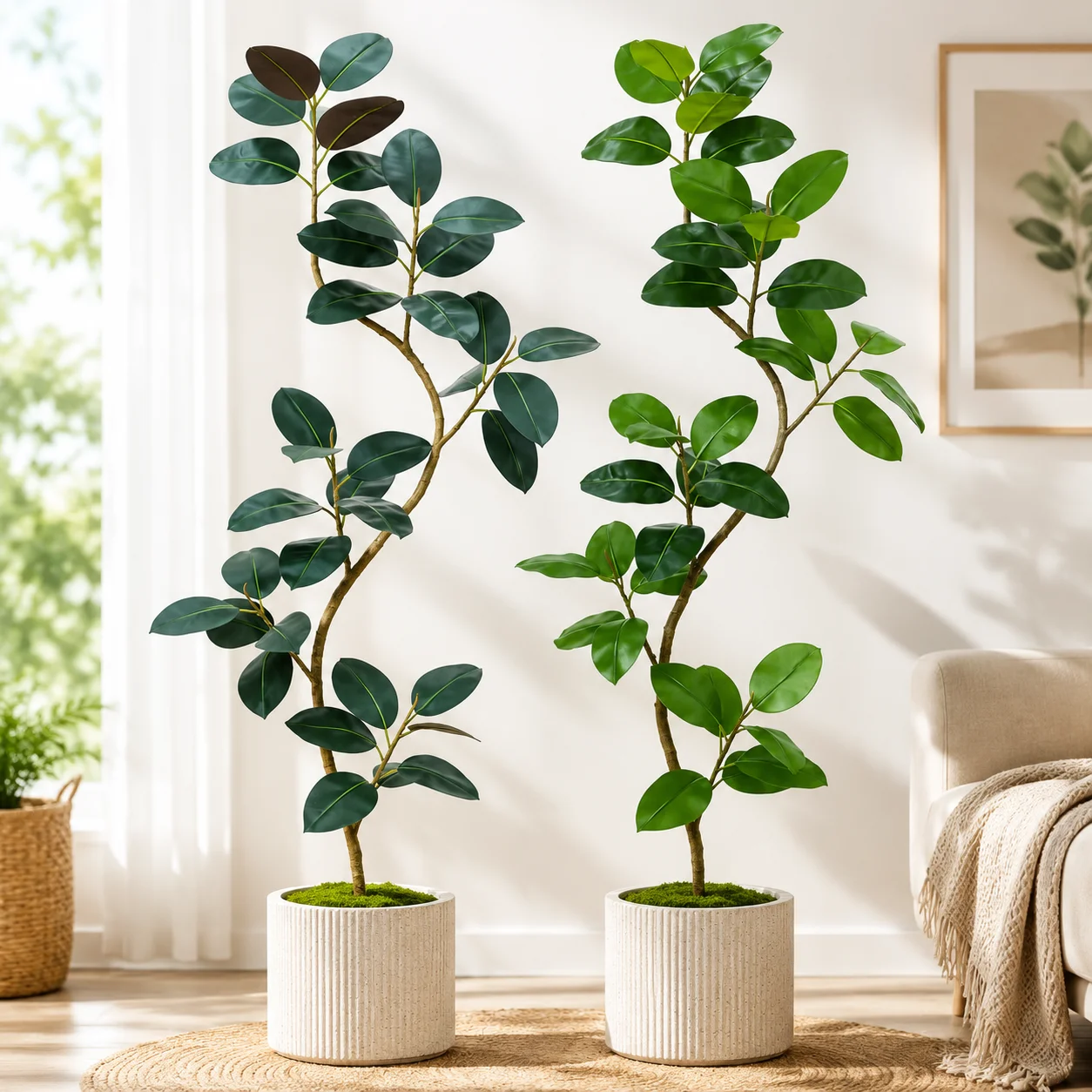 6.9ft Artificial Rubber Tree Real Touch Faux Tropical Plant Large Floor Fake Tree Indoor for Home Living Room Office Decor
6.9ft Artificial Rubber Tree Real Touch Faux Tropical Plant Large Floor Fake Tree Indoor for Home Living Room Office Decor