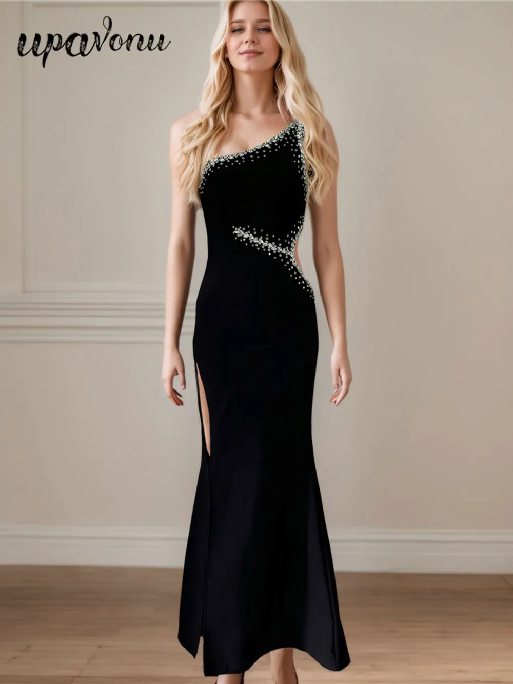 2024 Sexy Women's Heavy Industry Water Diamond Fish Tail Bandage Dress Slant Collar Sleeveless Bodycon Split Body Long Dresses
2024 Sexy Women's Heavy Industry Water Diamond Fish Tail Bandage Dress Slant Collar Sleeveless Bodycon Split Body Long Dresses