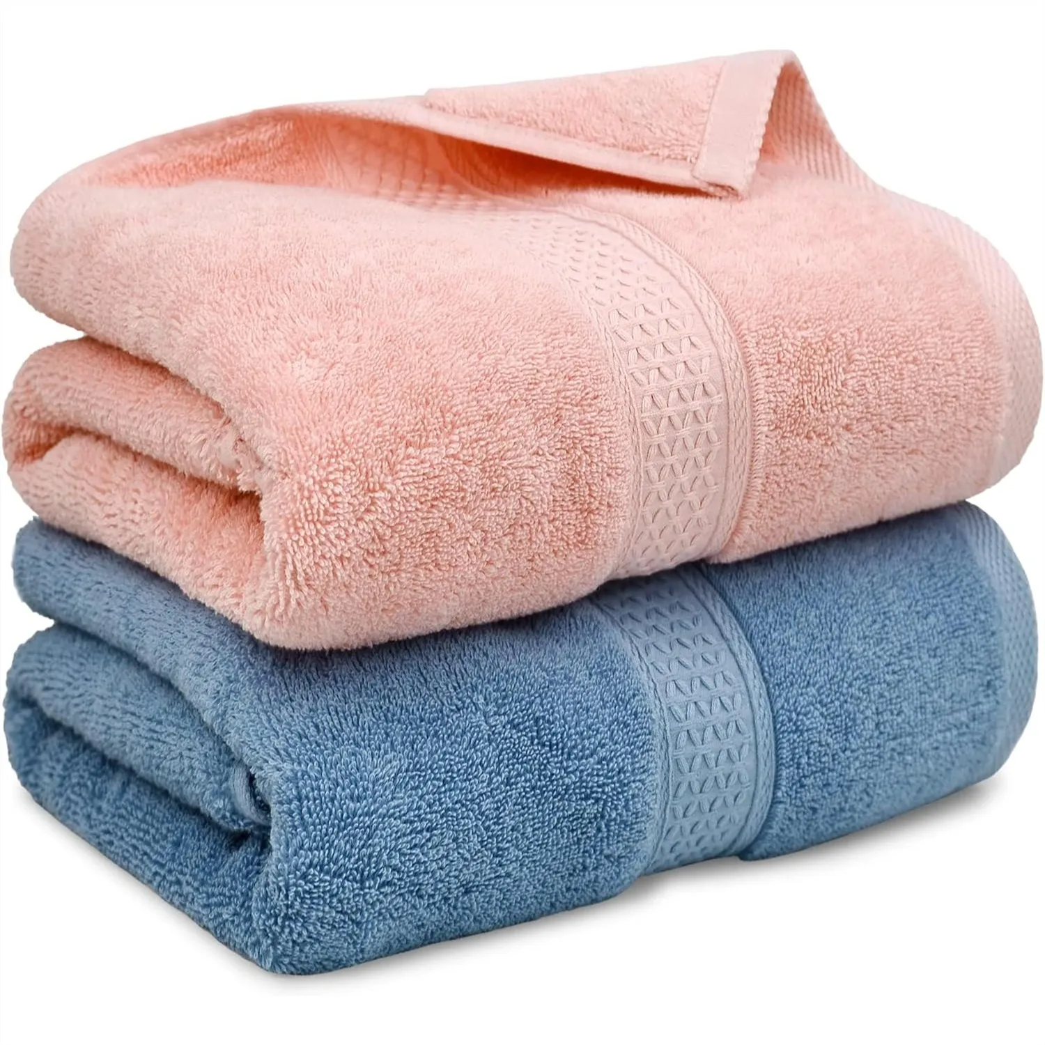 100% Cotton Bath Towel Set of 2, Ultra Soft Highly Absorbent Towels for Shower, Spa, Swim, 55x27.5 Inches, Pink & Blue-Grey
100% Cotton Bath Towel Set of 2, Ultra Soft Highly Absorbent Towels for Shower, Spa, Swim, 55x27.5 Inches, Pink & Blue-Grey