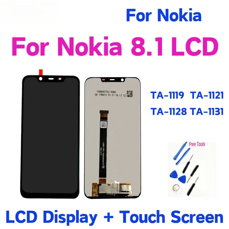 6.18 AMOLED for Nokia 8.1/X7 LCD display touch screen digitizer assembly Ta-1119 Ta-1121 Ta-1128 Ta-1131 LCD display
6.18 AMOLED for Nokia 8.1/X7 LCD display touch screen digitizer assembly Ta-1119 Ta-1121 Ta-1128 Ta-1131 LCD display
