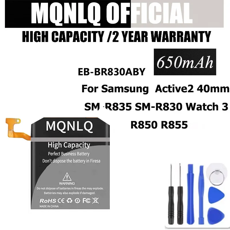 Аккумулятор 650 мАч для Samsung Galaxy Watch Active2 40 мм SM-R835 SM-R830 Watch3 41 мм SM-R850 R855 EB-BR830ABY Новые сменные аккумуляторы
Аккумулятор 650 мАч для Samsung Galaxy Watch Active2 40 мм SM-R835 SM-R830 Watch3 41 мм SM-R850 R855 EB-BR830ABY Новые сменные аккумуляторы