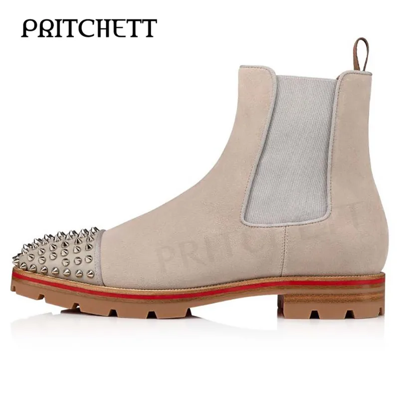 Rivet Suede Color Matching Ankle Boots Pull-On Khaki Casual Short Boots Large Size Trendy High Quality Business Men's Boots
Rivet Suede Color Matching Ankle Boots Pull-On Khaki Casual Short Boots Large Size Trendy High Quality Business Men's Boots
