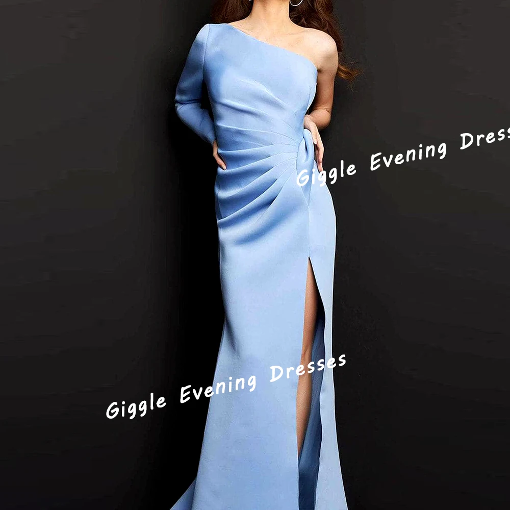Giggle Crepe One-Shoulder Pleating Prom Gown Saudi Arab Elegance Pretty Slit Floor-Length Evening Party Dresses for Women 2024
Giggle Crepe One-Shoulder Pleating Prom Gown Saudi Arab Elegance Pretty Slit Floor-Length Evening Party Dresses for Women 2024