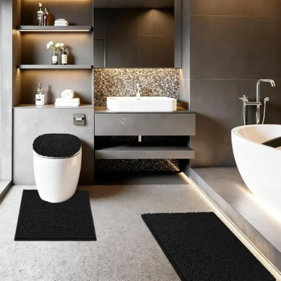 Набор ковриков для ванной комнаты, 3 шт., с регулируемым чехлом для унитаза 19,5x18,5 дюймов, машинная стирка, с нескользящей резиновой основой из TPR
Набор ковриков для ванной комнаты, 3 шт., с регулируемым чехлом для унитаза 19,5x18,5 дюймов, машинная стирка, с нескользящей резиновой основой из TPR