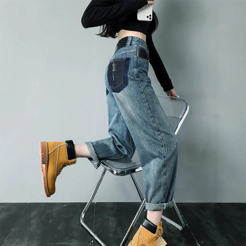 Women's High-Waisted Wide-Leg Jeans Slimming Straight Loose Retro Drape Dad Pants American-Style Spring Autumn New
Women's High-Waisted Wide-Leg Jeans Slimming Straight Loose Retro Drape Dad Pants American-Style Spring Autumn New