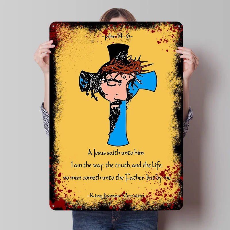 BIBLE VERSE JOHN 14 6 Printed Poster Customized Wall Art Retro Vintage Metal Tin Signs for Room Decoration Bedroom Decorations
BIBLE VERSE JOHN 14 6 Printed Poster Customized Wall Art Retro Vintage Metal Tin Signs for Room Decoration Bedroom Decorations