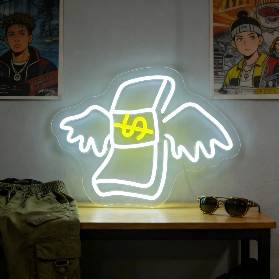 Неоновая вывеска «Крылья - Доллары» с USB-питанием, регулируемая LED-подсветка, настенный декор для игровой комнаты, спальни, гостиной, бара, вечеринок, подарки
Неоновая вывеска «Крылья - Доллары» с USB-питанием, регулируемая LED-подсветка, настенный декор для игровой комнаты, спальни, гостиной, бара, вечеринок, подарки