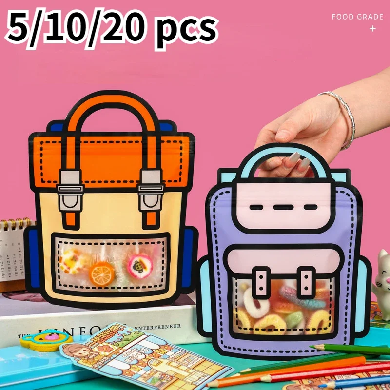 20/5PCS Creative Gifts Packaging Bags Cartoon School Bag Shape Candy Snack Self-lock Bags for Kids Birthday Party Decors Gifts
20/5PCS Creative Gifts Packaging Bags Cartoon School Bag Shape Candy Snack Self-lock Bags for Kids Birthday Party Decors Gifts