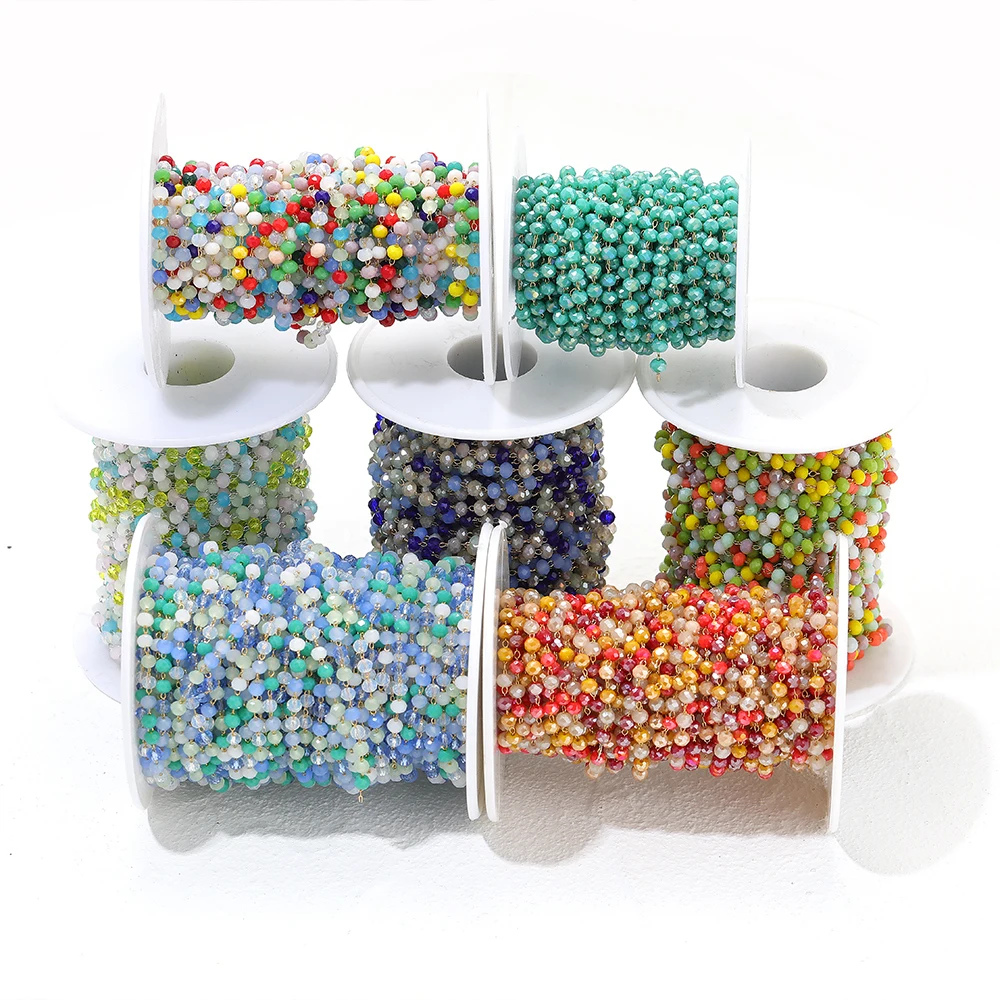 1Meter Stainless Steel 3mm Crystal Bead Chains Colored Bead Chains for DIY Handmade Jewelry Necklace Bracelet Findings Wholesale
1Meter Stainless Steel 3mm Crystal Bead Chains Colored Bead Chains for DIY Handmade Jewelry Necklace Bracelet Findings Wholesale