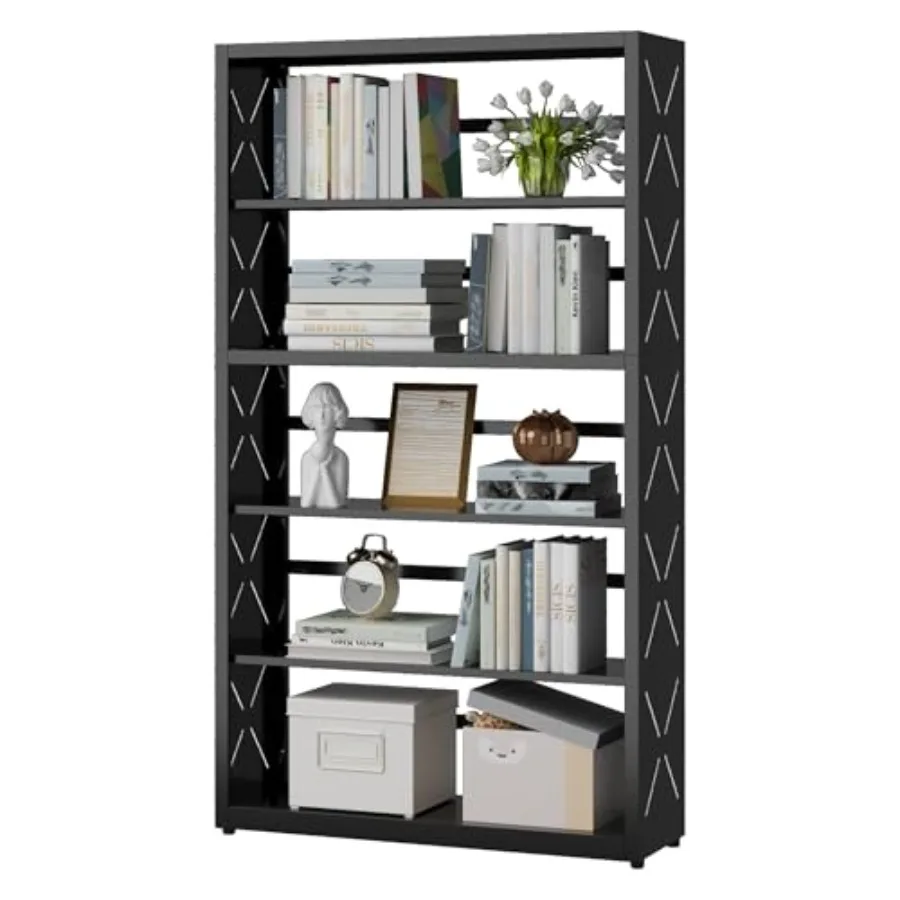 5 Tier Bookcase Industrial Metal Bookshelf 55 Tall with Adjustable Feet and Shelves Home Office Living Room Kitchen Storage Org
5 Tier Bookcase Industrial Metal Bookshelf 55 Tall with Adjustable Feet and Shelves Home Office Living Room Kitchen Storage Org