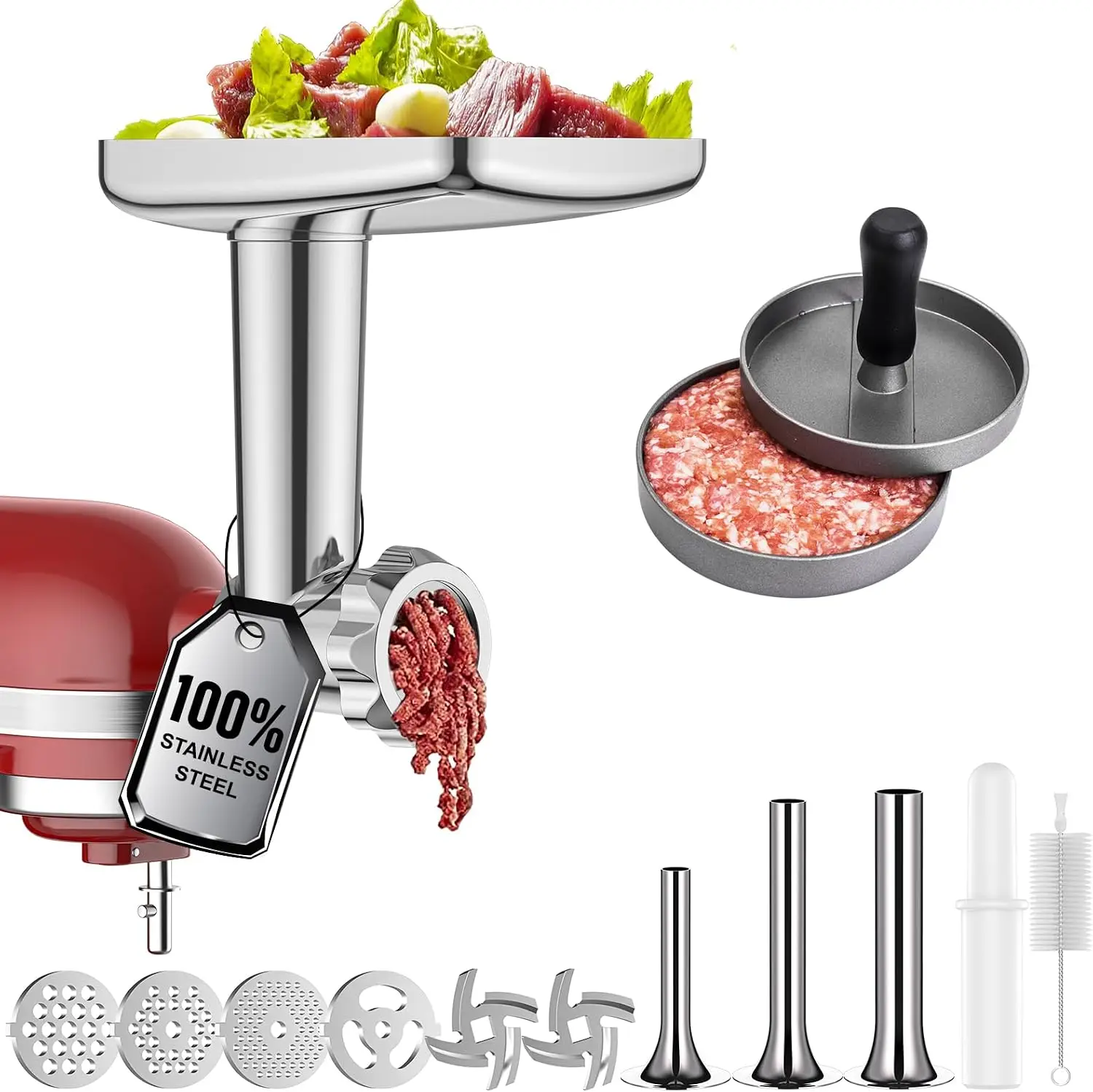 Stainless Steel Meat Grinder for KitchenAid Mixer, Meat Grinders, Sausage Stuffer, Burger Press, For Kitchen Aid Meat Grinder At
Stainless Steel Meat Grinder for KitchenAid Mixer, Meat Grinders, Sausage Stuffer, Burger Press, For Kitchen Aid Meat Grinder At