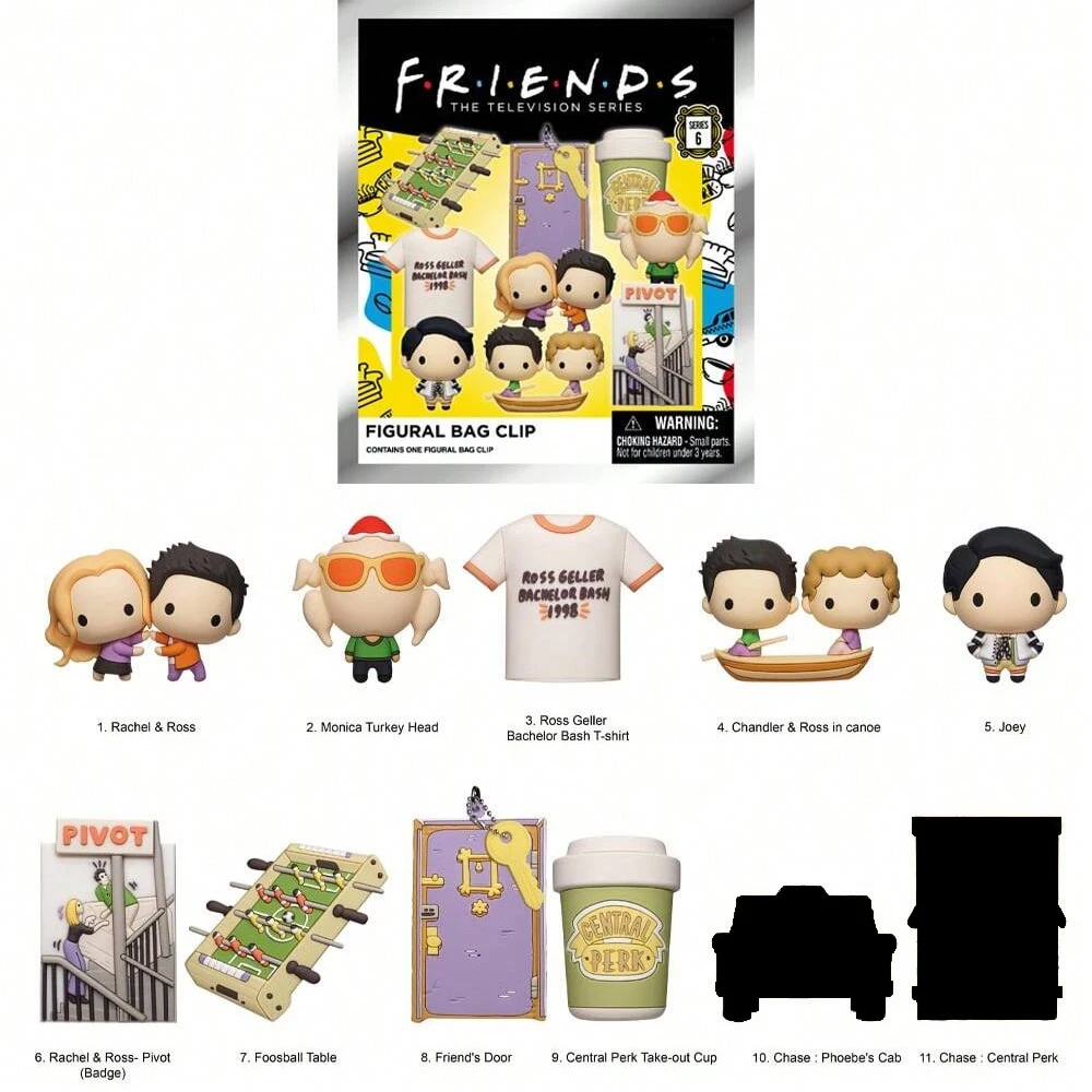 Friends Officially Licensed Blind Box 3D Figurine Bag Clip Charms Blind Bag Anime Figure Keychain Anime Collector Kering Pack
Friends Officially Licensed Blind Box 3D Figurine Bag Clip Charms Blind Bag Anime Figure Keychain Anime Collector Kering Pack