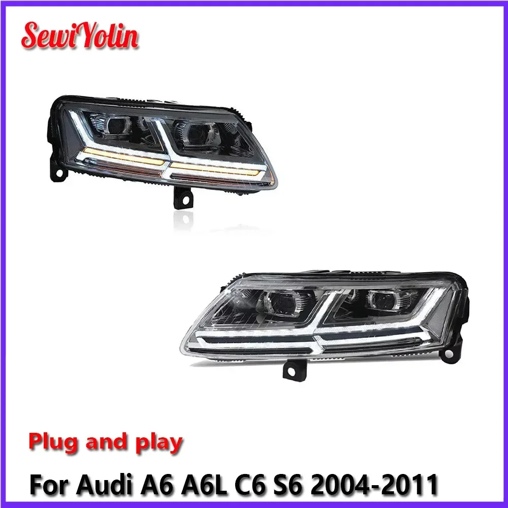 Автомобильные светодиодные фары в сборе для Audi A6 A6L C6 S6 2004-2011, авто противотуманные фары DRL, стоп-сигналы поворота Plug and Play
Автомобильные светодиодные фары в сборе для Audi A6 A6L C6 S6 2004-2011, авто противотуманные фары DRL, стоп-сигналы поворота Plug and Play