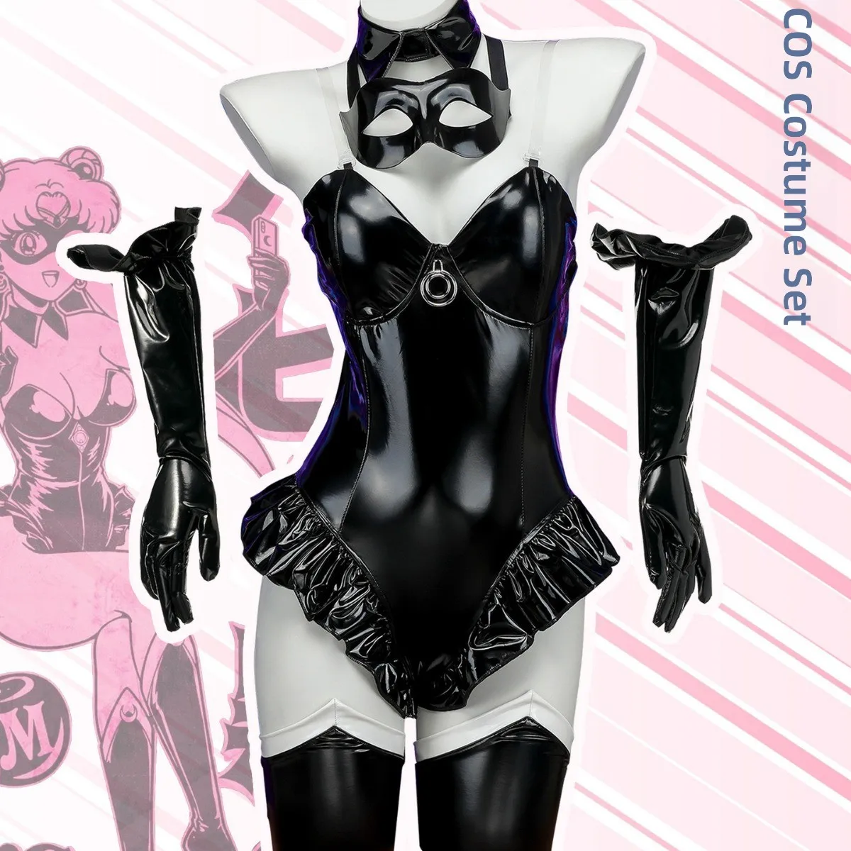 Sexy Qiyun Leather Underwear Set Cosplay Anime Costume orm Moon Rabbit Thief Heart Ster Role-plang Women's Bra
Sexy Qiyun Leather Underwear Set Cosplay Anime Costume orm Moon Rabbit Thief Heart Ster Role-plang Women's Bra