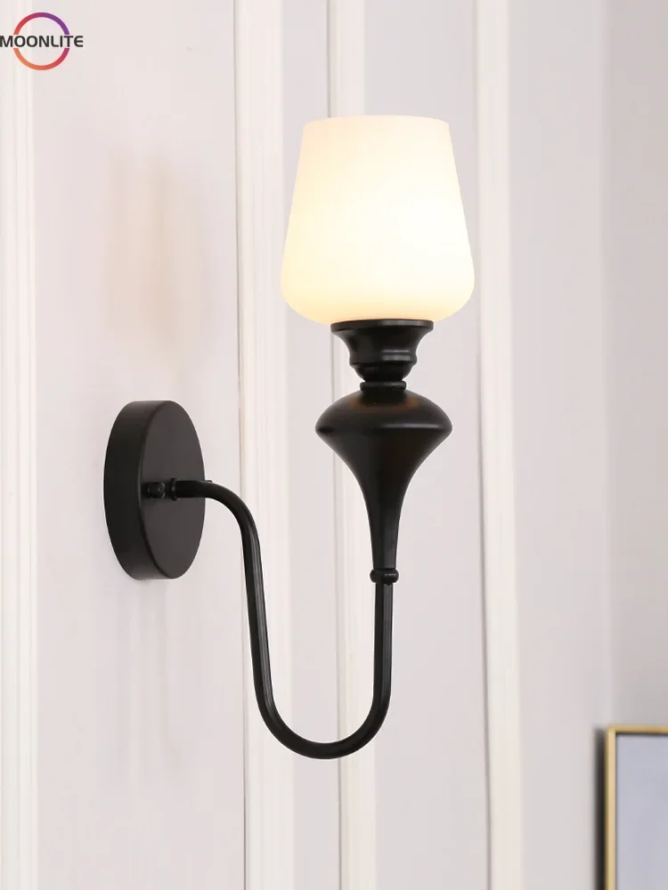 Modern White Glass Wall Sconce Black/gold/white Shade Wall Etc Living Room Bedroom Bedside Wall Sconce Vintage Lamps Lanterns
Modern White Glass Wall Sconce Black/gold/white Shade Wall Etc Living Room Bedroom Bedside Wall Sconce Vintage Lamps Lanterns