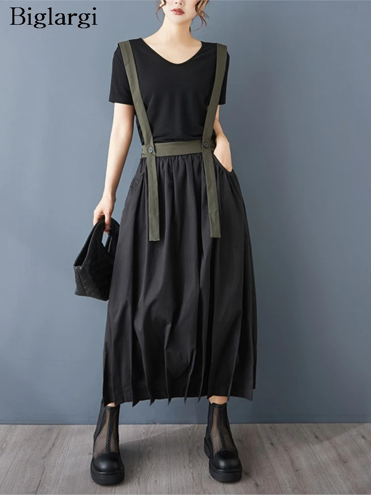 Summer Overalls Skirt Dress Women Pleated Loose Modis Skirts Ladies Overalls Dresses Sleeveless Slip Woman Dress
Summer Overalls Skirt Dress Women Pleated Loose Modis Skirts Ladies Overalls Dresses Sleeveless Slip Woman Dress