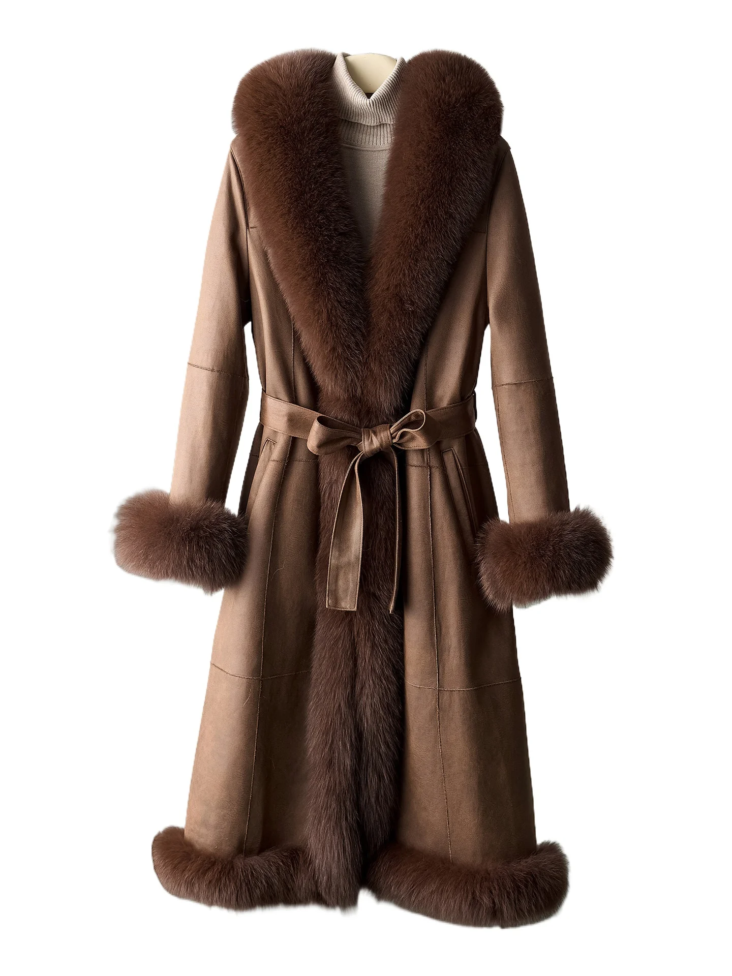 Новое осенне-зимнее кожаное пальто с мехом, женское, приталенное, из натурального меха, с воротником из лисьего меха.
Новое осенне-зимнее кожаное пальто с мехом, женское, приталенное, из натурального меха, с воротником из лисьего меха.