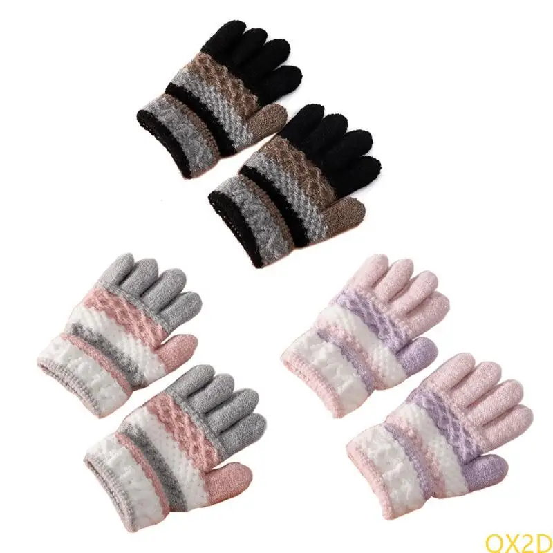 QX2D 1 Pair Kids Winter Gloves Knitted Stripe Children Coldproof Warm Full Finger Gloves Boys Girls Mittens
QX2D 1 Pair Kids Winter Gloves Knitted Stripe Children Coldproof Warm Full Finger Gloves Boys Girls Mittens