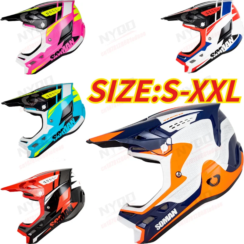 SOMAN Motorcycle Helmet Adult, Off Road Riding Helmet, Personalized Motocross Casco Motorbike, CE Approved Capacete
SOMAN Motorcycle Helmet Adult, Off Road Riding Helmet, Personalized Motocross Casco Motorbike, CE Approved Capacete