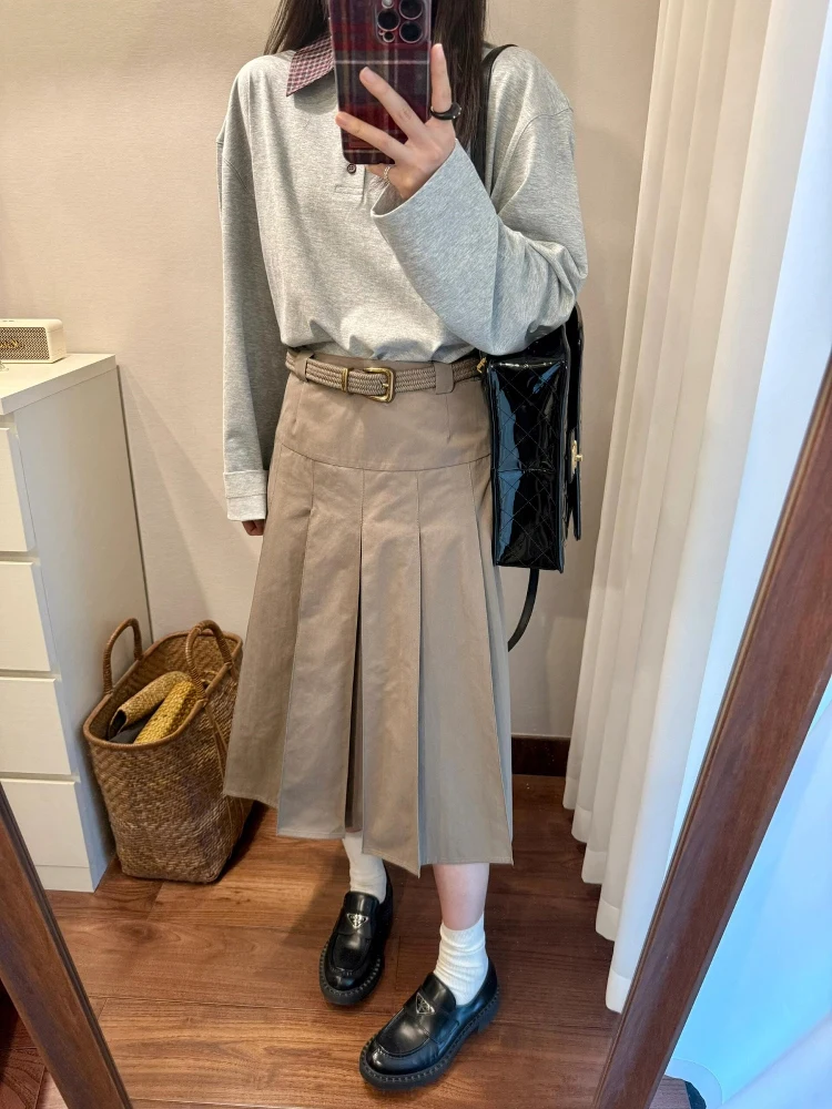Casual High Waist A-Line Pleated Skirt Khaki Color College Sle Commute Early Winter Women's Faion Ci Tour op
Casual High Waist A-Line Pleated Skirt Khaki Color College Sle Commute Early Winter Women's Faion Ci Tour op