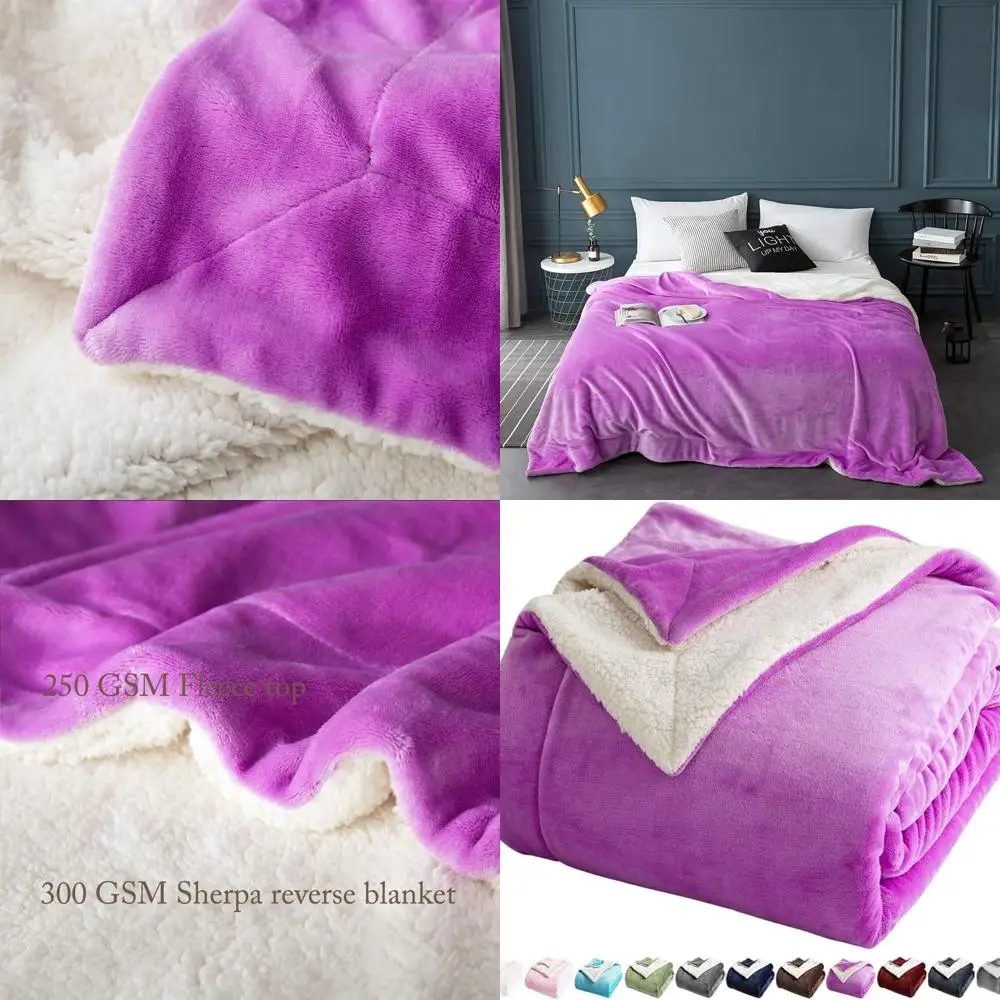 Queen Size Plush Fleece Blanket - Ultra Soft, Cozy, Fluffy, Reversible Velvet Microfiber Throw for Couch or Bed, Purple
Queen Size Plush Fleece Blanket - Ultra Soft, Cozy, Fluffy, Reversible Velvet Microfiber Throw for Couch or Bed, Purple