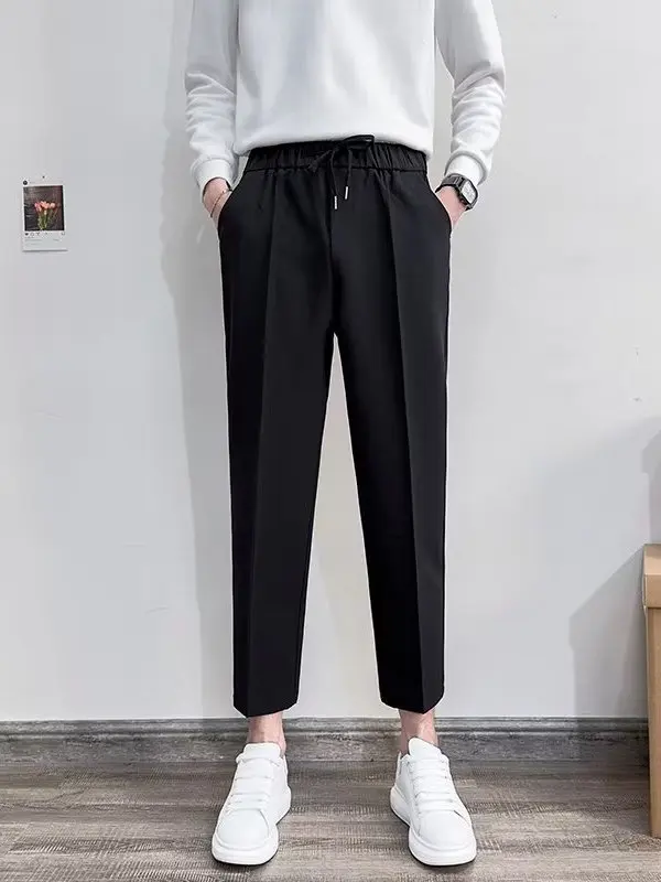 Bla Casual Pants for Men Anti-Wrinkle Drapey Elastic Waist Nine-Piece Small Western Pants Trendy Brand Youthful Straight Leg
Bla Casual Pants for Men Anti-Wrinkle Drapey Elastic Waist Nine-Piece Small Western Pants Trendy Brand Youthful Straight Leg