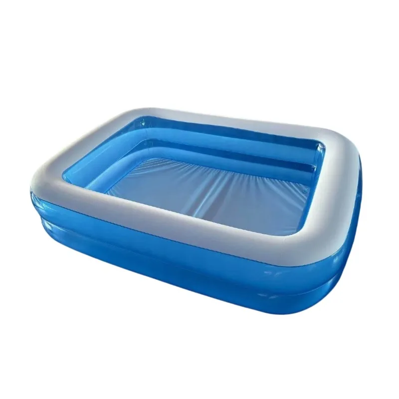 2m/2.6m Transparent Blue and White Flat-Bottomed Inflatable Swimming Pool, Rectangular Family Backyard Splash Pool
2m/2.6m Transparent Blue and White Flat-Bottomed Inflatable Swimming Pool, Rectangular Family Backyard Splash Pool