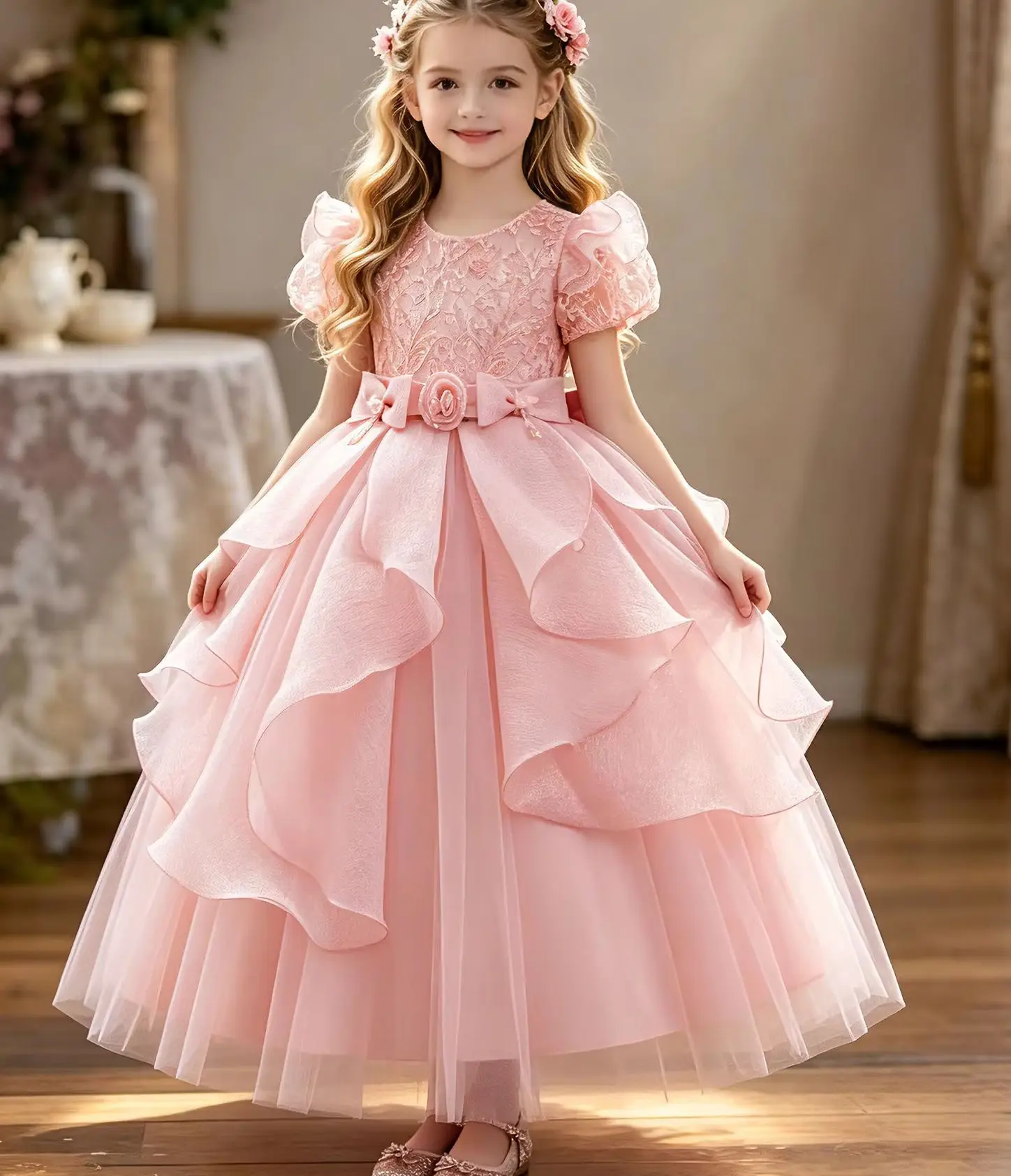 New Children Girls' Prom Dress Puffy Embroidery Ball Gown Girl Ceremonial Dresses Kid Clothes 4 to 12T
New Children Girls' Prom Dress Puffy Embroidery Ball Gown Girl Ceremonial Dresses Kid Clothes 4 to 12T