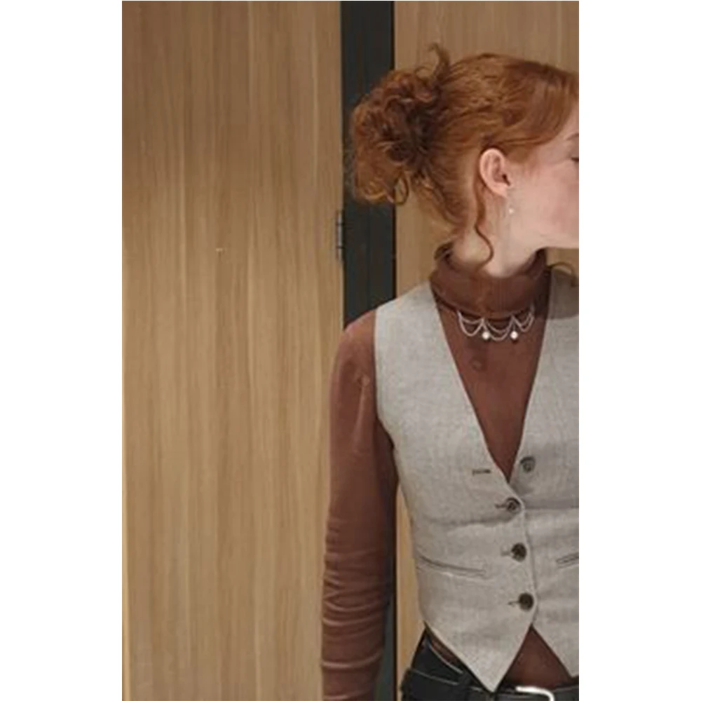 Vests for Women Serge Women's Vest Elegant Business Casual Single Breasted Solid Color Knit Set Korean Dongdaemun 2023 Winter
Vests for Women Serge Women's Vest Elegant Business Casual Single Breasted Solid Color Knit Set Korean Dongdaemun 2023 Winter