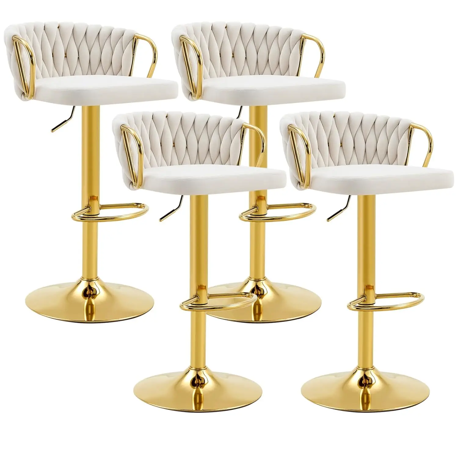 Velvet Adjustable Swivel Bar Stool Set Of 4 Low Back Braided Counter Height For Kitchen Island Pub, Customized
Velvet Adjustable Swivel Bar Stool Set Of 4 Low Back Braided Counter Height For Kitchen Island Pub, Customized